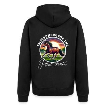 Funny Paso Fino Sayings - Unisex Premium Organic Zip Hoodie - black - Back - Nico (187cm)