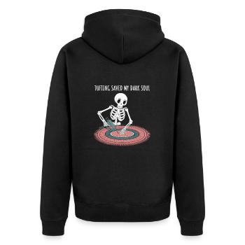 Diy-teppich Lustiger Teppich Tufting - Unisex Premium Bio Zip Hoodie - Schwarz - Hinten - Nico (187cm)