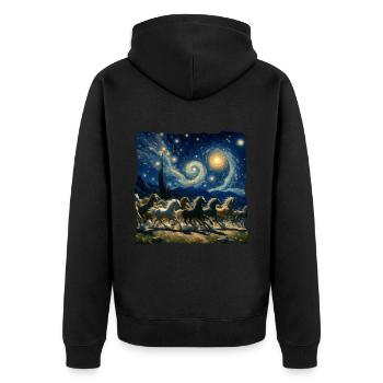 Paso Fino Starry Night - Unisex Premium Organic Zip Hoodie - black - Back - Nico (187cm)
