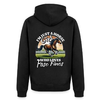 I Love Paso Fino Saying - Unisex Premium Organic Zip Hoodie - black - Back - Nico (187cm)