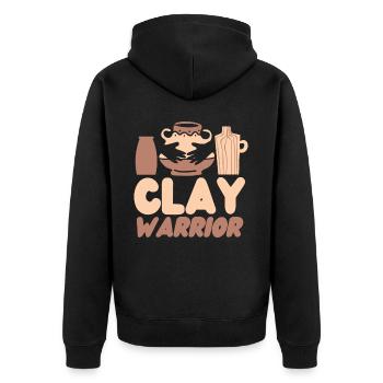 Pottery Ceramics Artist Clay - Unisex Premium Bio Zip Hoodie - Schwarz - Hinten - Nico (187cm)