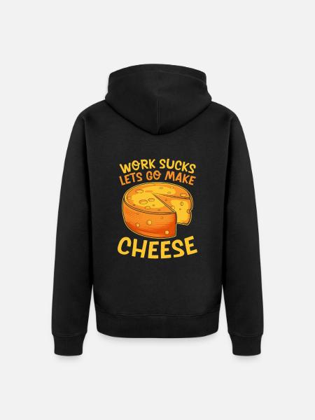 Käse Herstellung - Unisex Premium Bio Zip Hoodie - Schwarz