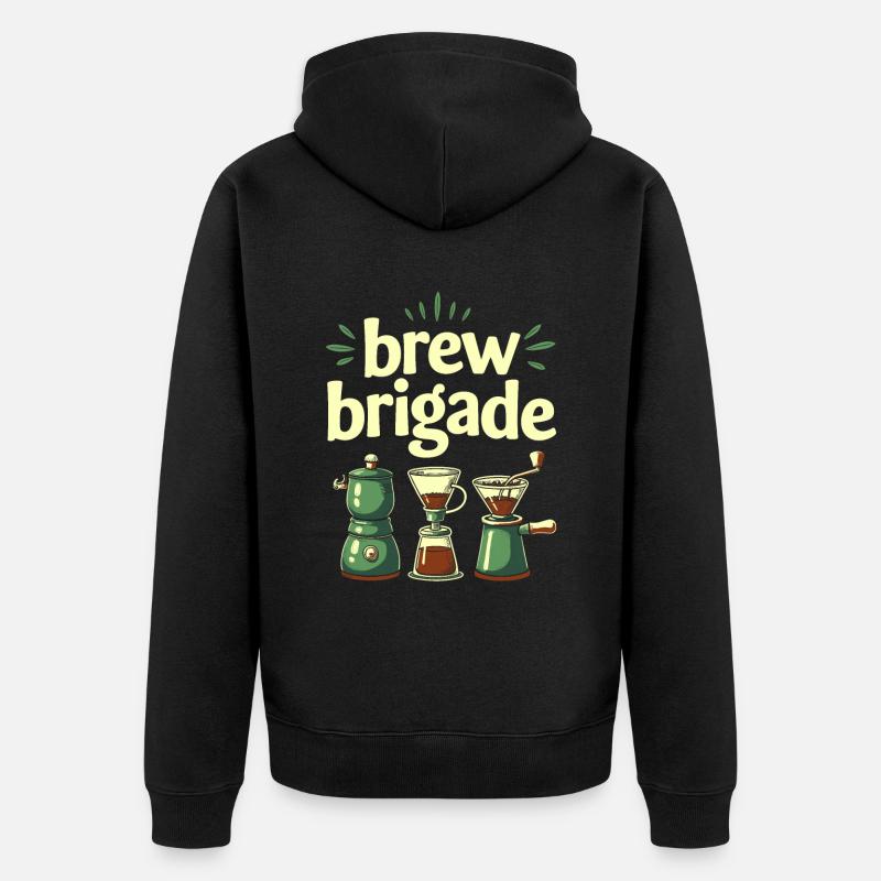 L’équipe du barista - Veste à capuche bio Premium Unisexe - noir