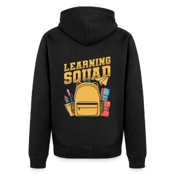 Pedagogue Kader - Unisex Premium Organic Zip Hoodie - black - Back - Nico (187cm)