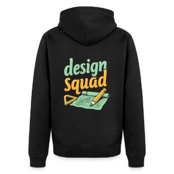 Ingenieur Kader - Unisex Premium Bio Zip Hoodie - Schwarz - Hinten - Nico (187cm)