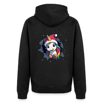 Licorne drôle Licornes de Noël Licorne - Veste à capuche bio Premium Unisexe - noir - Dos - Nico (187cm)