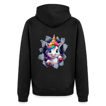 Licorne drôle Licornes de Noël Licorne - Veste à capuche bio Premium Unisexe - noir - Dos - Nico (187cm)