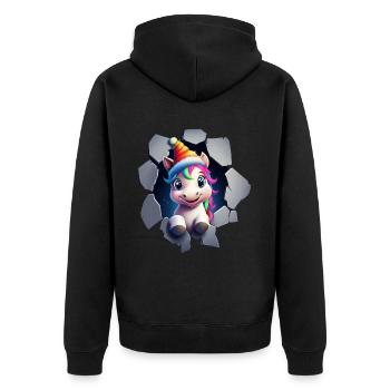 Licorne drôle Licornes de Noël Licorne - Veste à capuche bio Premium Unisexe - noir - Dos - Nico (187cm)