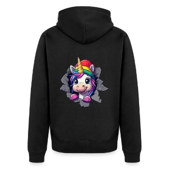 Licorne drôle Licornes de Noël Licorne - Veste à capuche bio Premium Unisexe - noir - Dos - Nico (187cm)