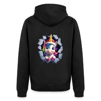 Licorne drôle Licornes de Noël Licorne - Veste à capuche bio Premium Unisexe - noir - Dos - Nico (187cm)