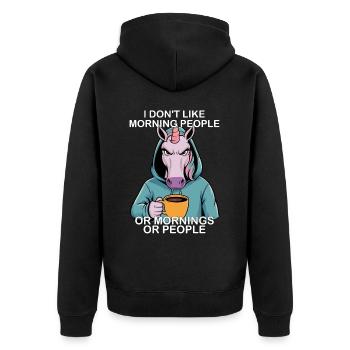Licorne - Veste à capuche bio Premium Unisexe - noir - Dos - Nico (187cm)