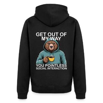 Drôle d’ours Grizzly - Veste à capuche bio Premium Unisexe - noir - Dos - Nico (187cm)