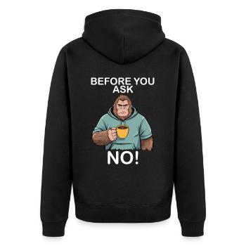 Avant que vous ne demandiez non, drôle de Bigfoot - Veste à capuche bio Premium Unisexe - noir - Dos - Nico (187cm)