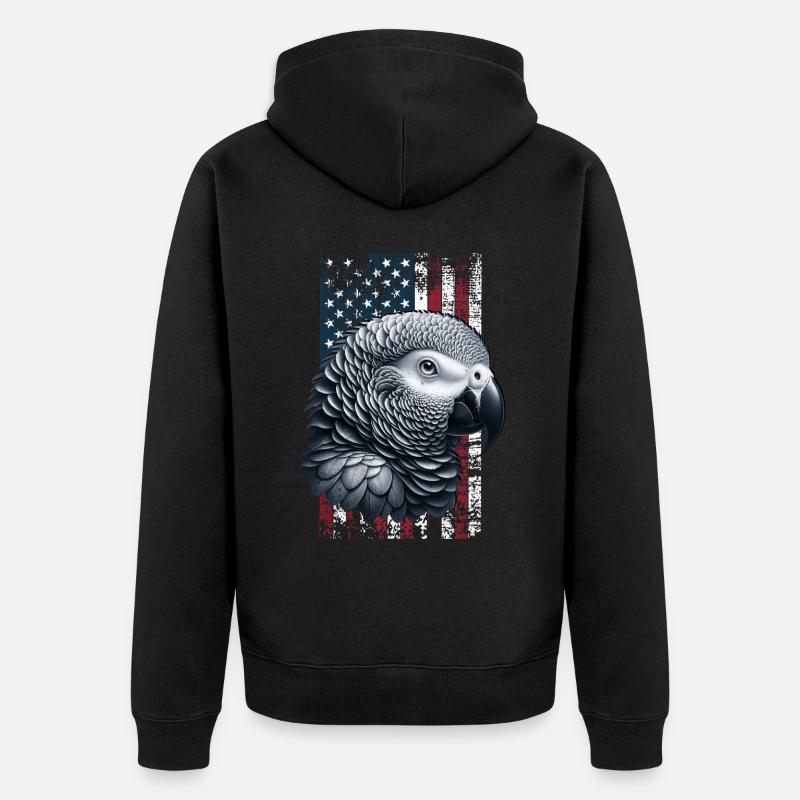 Perroquet gris US Graupapagei - Veste à capuche bio Premium Unisexe - noir