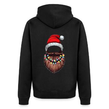 Bart Bärtiger Weihnachtshut Weihnachten - Unisex Premium Bio Zip Hoodie - Schwarz - Hinten - Nico (187cm)