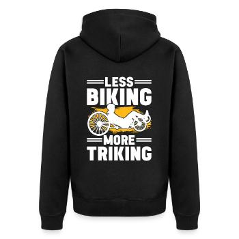 Recumbent Trike Liegetrike Liegedreirad - Unisex Premium Bio Zip Hoodie - Schwarz - Hinten - Nico (187cm)