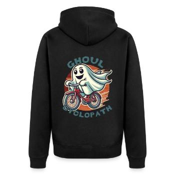 Ghoul Cyclopathe Vélo Halloween Fun - Veste à capuche bio Premium Unisexe - noir - Dos - Nico (187cm)