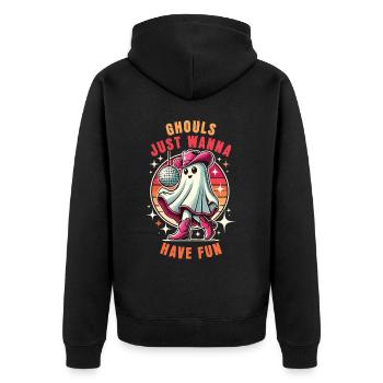 Les goules veulent juste s’amuser Retro Disco - Veste à capuche bio Premium Unisexe - noir - Dos - Nico (187cm)