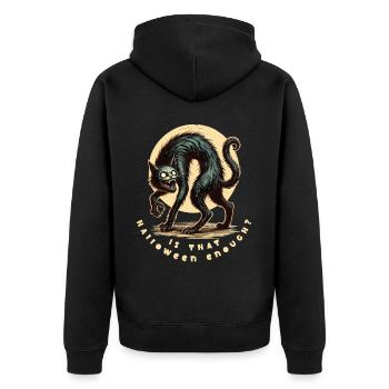 Is Halloween enough cat - Unisex Premium Organic Zip Hoodie - black - Back - Nico (187cm)