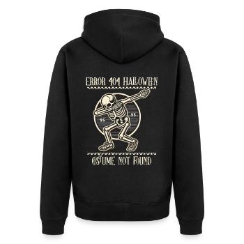 Humor Fehler 404 Halloween Kostüm Nicht Gefunden - Unisex Premium Bio Zip Hoodie - Schwarz - Hinten - Nico (187cm)