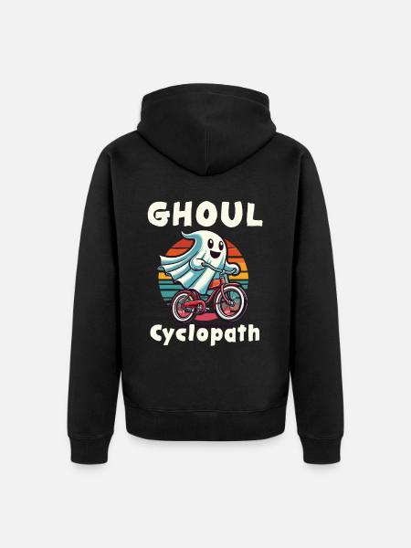 Ghoul Cyclopath Retro Ghost Driver - Unisex Premium Organic Zip Hoodie - black