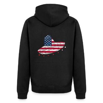 Mexiko Mexico Mexikaner Geschenk Flagge Fußball - Unisex Premium Bio Zip Hoodie - Schwarz - Hinten - Nico (187cm)