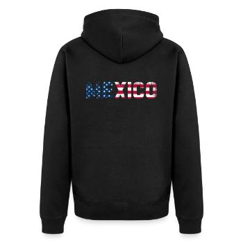Mexiko Mexico Mexikaner Geschenk Flagge Fußball - Unisex Premium Bio Zip Hoodie - Schwarz - Hinten - Nico (187cm)