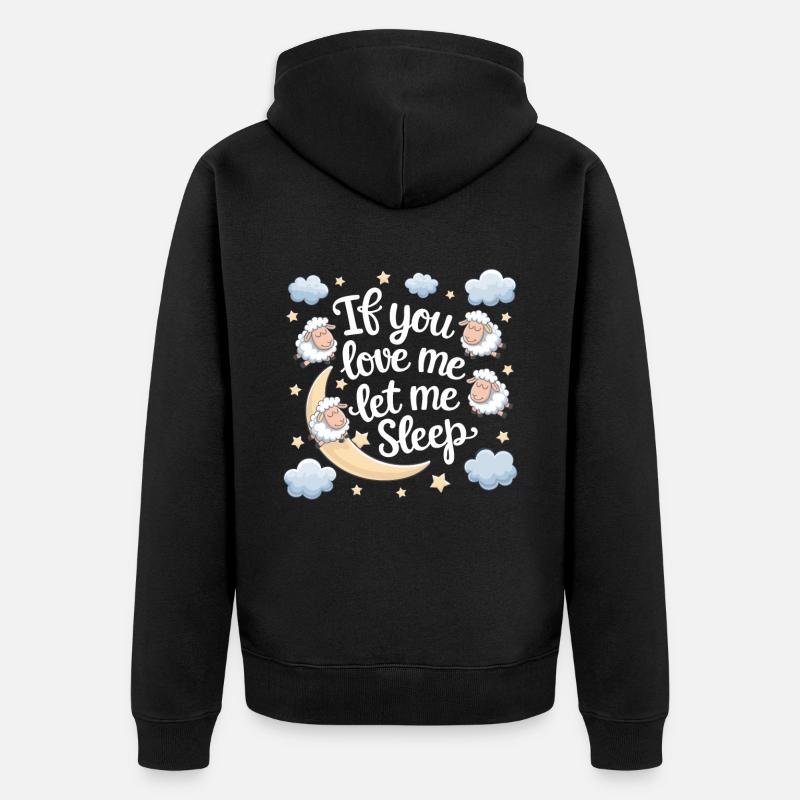 Witziger Schlaf Spruch - Unisex Premium Bio Zip Hoodie - Schwarz