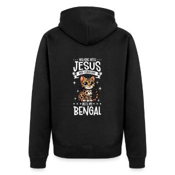 Jésus et mon Bengale - Veste à capuche bio Premium Unisexe - noir - Dos - Nico (187cm)