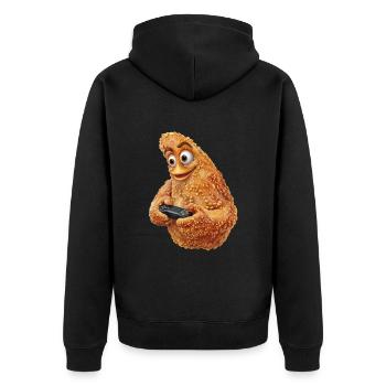 Funny Fast Food Gaming Pizza Gamer Gamer Gaming - Unisex Premium Organic Zip Hoodie - black - Back - Nico (187cm)