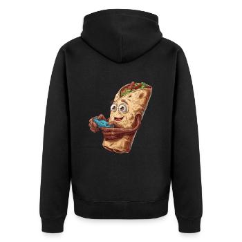 Funny Fast Food Gaming Pizza Gamer Gamer Gaming - Unisex Premium Organic Zip Hoodie - black - Back - Nico (187cm)