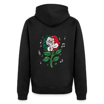 Mexiko Mexico Mexikaner Geschenk Flagge Fußball - Unisex Premium Bio Zip Hoodie - Schwarz - Hinten - Nico (187cm)
