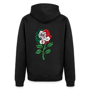 Mexiko Mexico Mexikaner Geschenk Flagge Fußball - Unisex Premium Bio Zip Hoodie - Schwarz - Hinten - Nico (187cm)