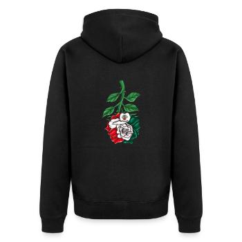 Mexiko Mexico Mexikaner Geschenk Flagge Fußball - Unisex Premium Bio Zip Hoodie - Schwarz - Hinten - Nico (187cm)