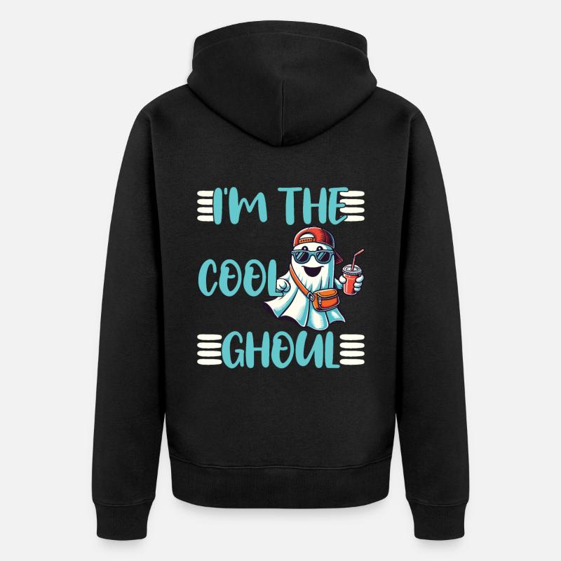 Ich Bin Der Coole Geist - Unisex Premium Bio Zip Hoodie - Schwarz