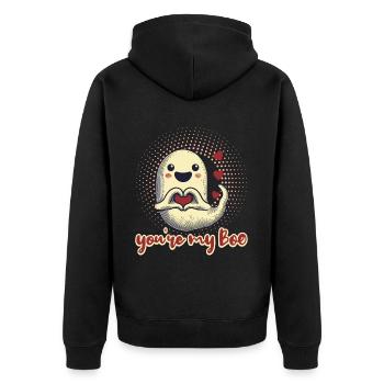 Tu es mon amour fantôme - Veste à capuche bio Premium Unisexe - noir - Dos - Nico (187cm)