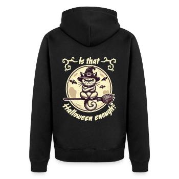 Le design du chat sorcière d’Halloween est-il suffisant - Veste à capuche bio Premium Unisexe - noir - Dos - Nico (187cm)