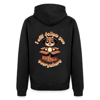 Niedlicher Hund Begleiter Für Dich - Unisex Premium Bio Zip Hoodie - Schwarz - Hinten - Nico (187cm)