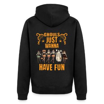 Les goules veulent juste s’amuser Halloween - Veste à capuche bio Premium Unisexe - noir - Dos - Nico (187cm)