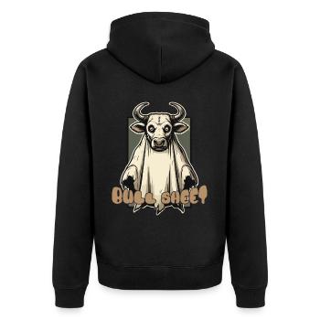 Feuille de taureau Illustration drôle Halloween - Veste à capuche bio Premium Unisexe - noir - Dos - Nico (187cm)