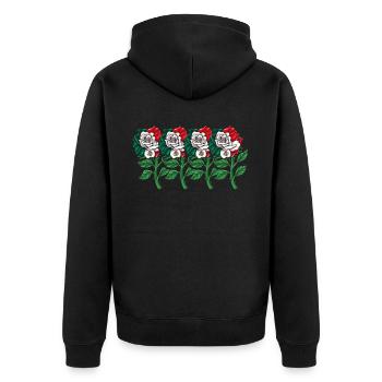 Mexiko Mexico Mexikaner Geschenk Flagge Fußball - Unisex Premium Bio Zip Hoodie - Schwarz - Hinten - Nico (187cm)