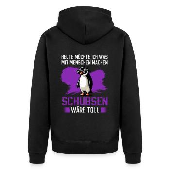 Today I want to do something with people Push - Unisex Premium Organic Zip Hoodie - black - Back - Nico (187cm)