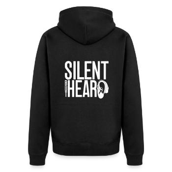Hearing loss Sudden hearing loss Silent But Heard - Unisex Premium Organic Zip Hoodie - black - Back - Nico (187cm)