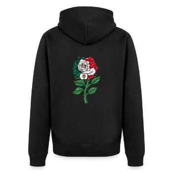 Mexiko Mexico Mexikaner Geschenk Flagge Fußball - Unisex Premium Bio Zip Hoodie - Schwarz - Hinten - Nico (187cm)