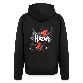 Touching My Flute für einen Streetart Fan - Unisex Premium Bio Zip Hoodie - Schwarz - Hinten - Nico (187cm)