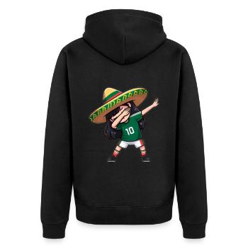 Mexique Mexique Cadeau mexicain Flag Football - Veste à capuche bio Premium Unisexe - noir - Dos - Nico (187cm)