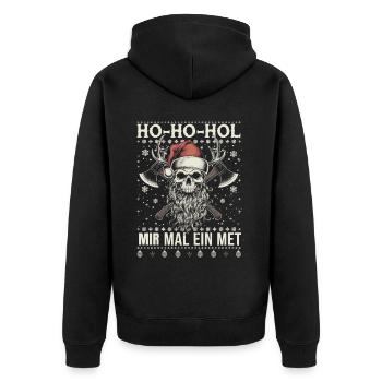 Ho Ho Let's get a mead - Unisex Premium Organic Zip Hoodie - black - Back - Nico (187cm)