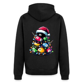 Billiard Ball Heap Pool Cue Christmas Hat Xma - Unisex Premium Organic Zip Hoodie - black - Back - Nico (187cm)