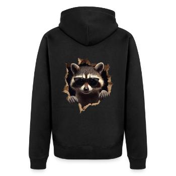drôle raton laveur raton laveur amant mignon zoo animal - Veste à capuche bio Premium Unisexe - noir - Dos - Nico (187cm)