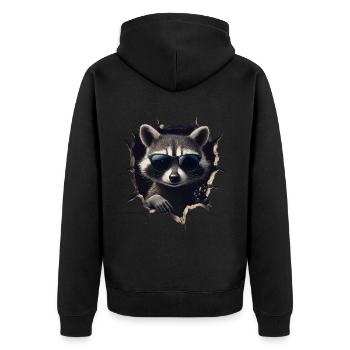 drôle raton laveur raton laveur amant mignon zoo animal - Veste à capuche bio Premium Unisexe - noir - Dos - Nico (187cm)